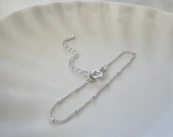 Sterling Silver Satellite Chain Bracelet - Adjustable Jewellery Gift
