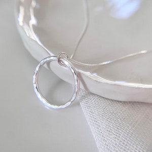 Silver Circle Infinity Pendant Necklace, Handmade Silver Pendant Necklace, Gift for her