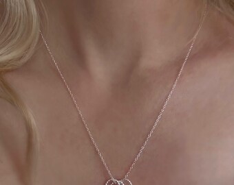 Silver 30th Birthday 3 Ring Necklace, 3 Decades Silver Necklace, Circle Necklace, Gift for her