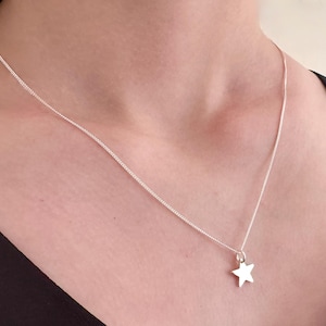 Sterling Silver Star Pendant Necklace, Dainty Celestial Jewellery, Gift for her