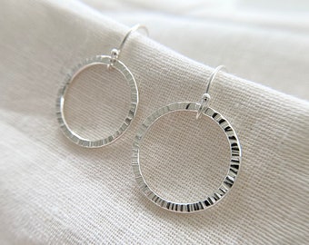 Sterling Silver Statement Hoop Earrings, Gift For Her