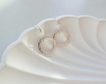 Handmade Sterling Silver Hoop Earrings: Light Texture
