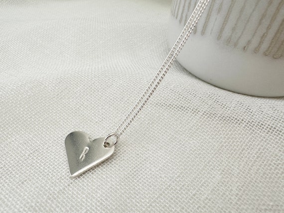 Silver initial on sale heart necklace