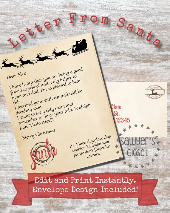 Custom Letter From Santa Edit Save And Print Instantly Custom Letter From Santa Edit Save And Print Instantly