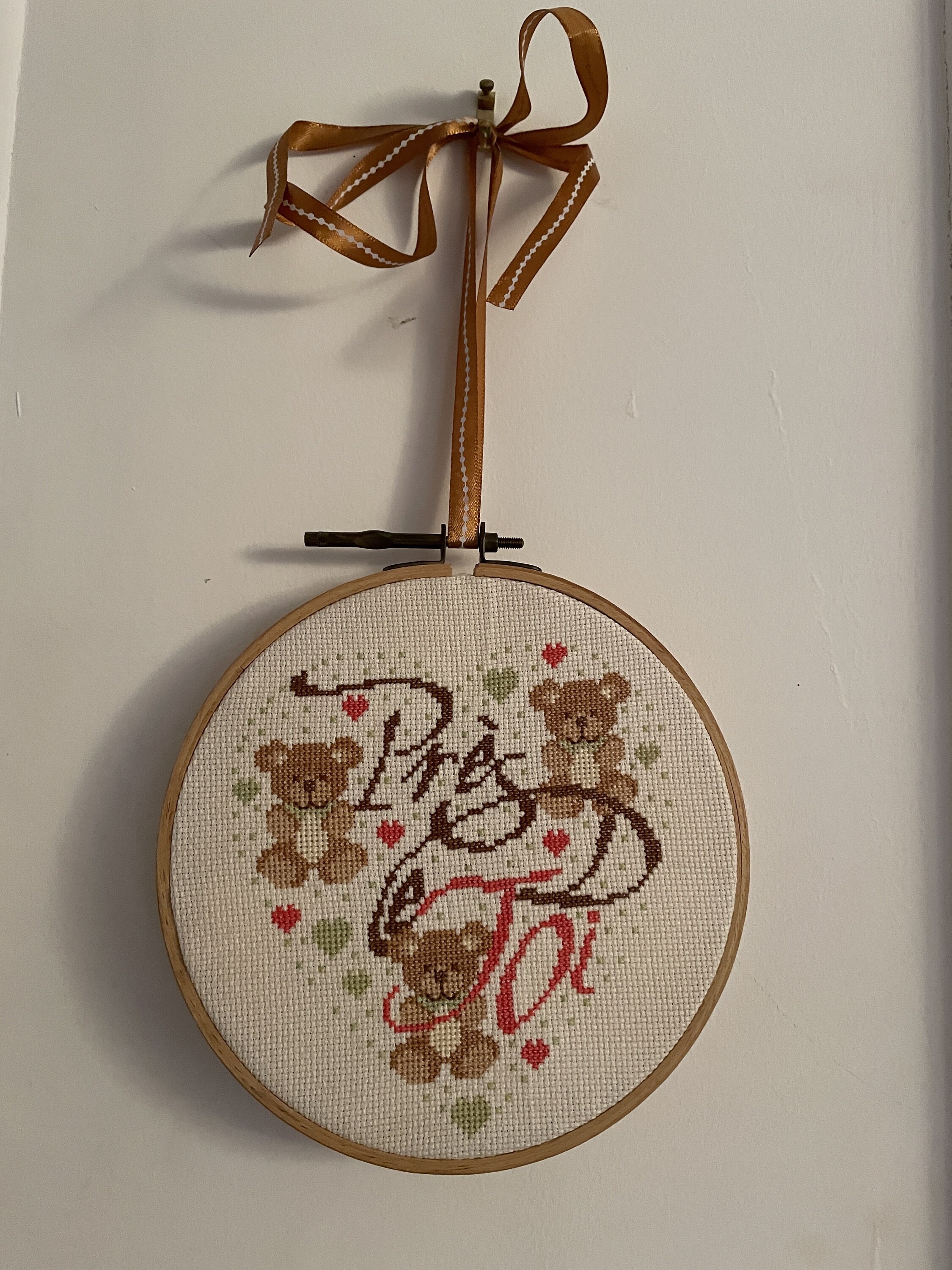 Tambour Brodé Coeur Près de Toi