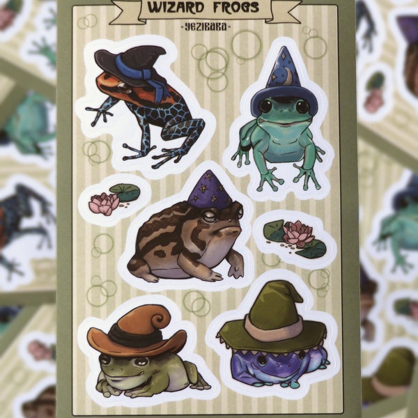 Wizard Frogs Vinyl Glossy Sticker Sheet