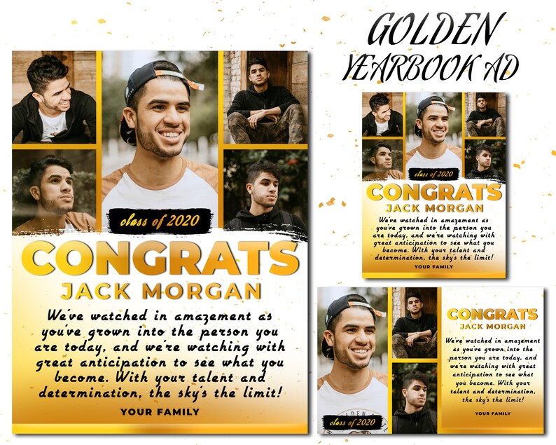Yearbook Ad Template Set in 3 sizes 8.5x11 8.5x5.5 and | Etsy