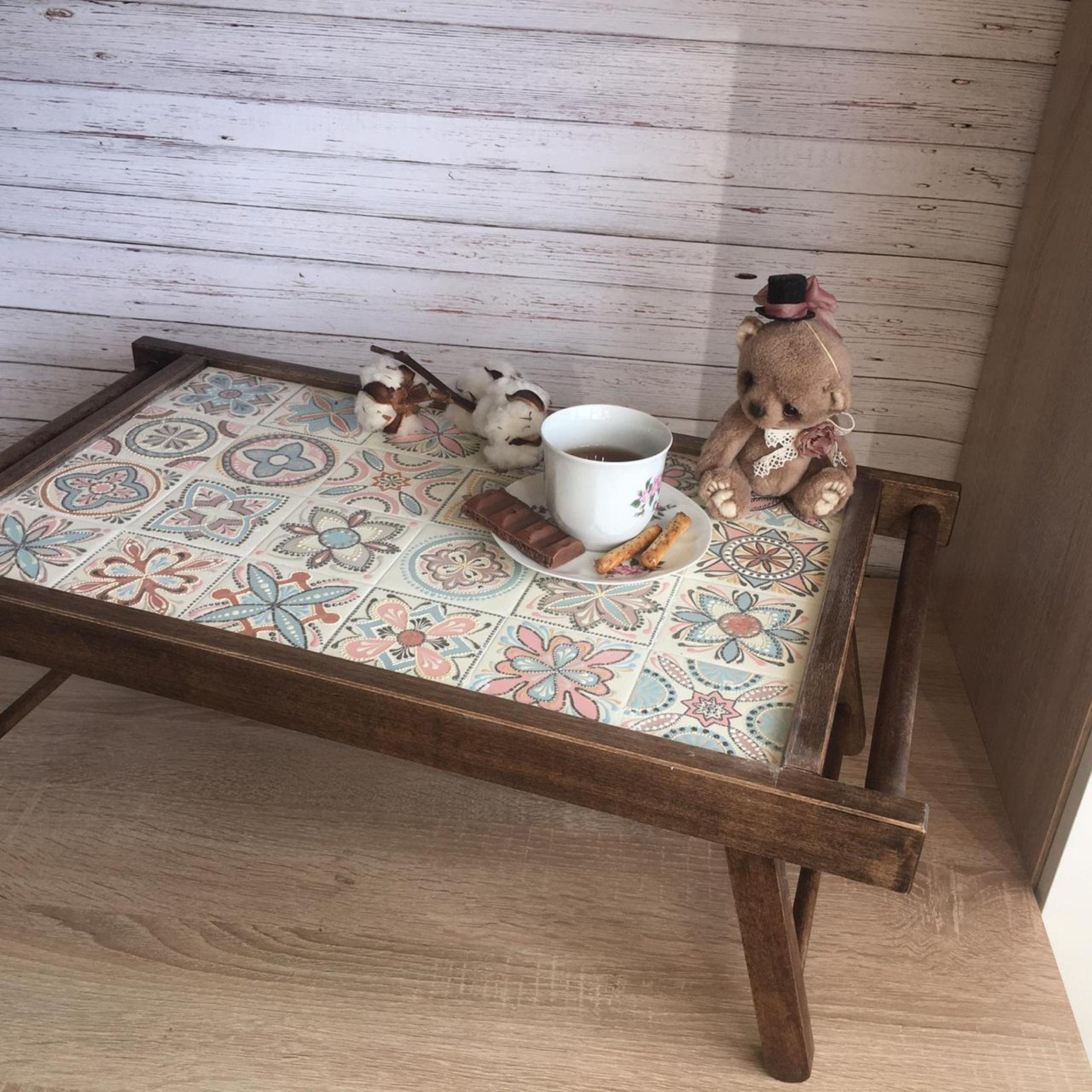 Rustic Coffee Table Wooden Tray Legged Tray Breakfast Etsy