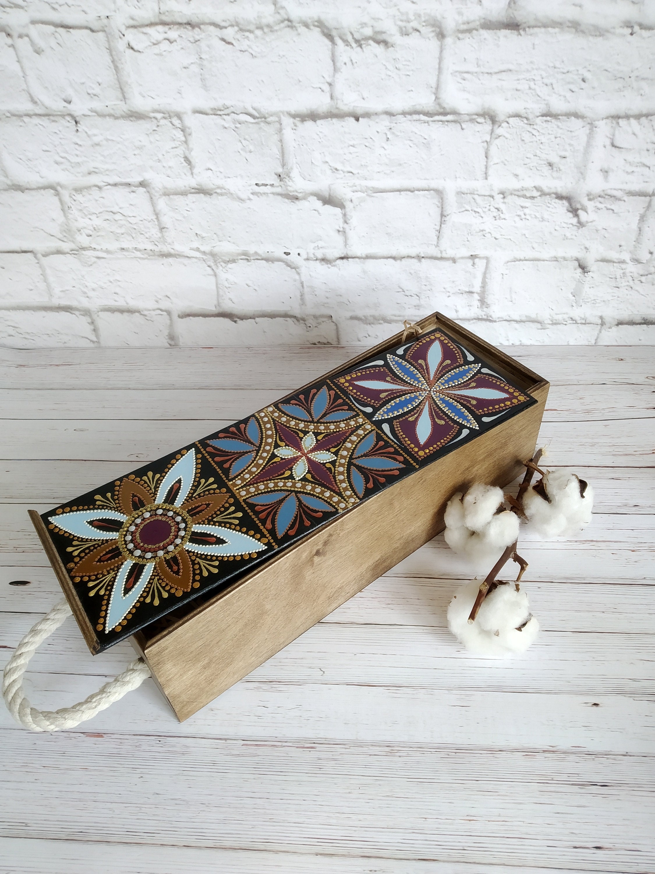 Wine box Wooden wine box Decorative Box Housewarming gift Etsy