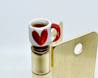 Heart Coffee Cup Hinge Topper: Unique Home Decor Magnet