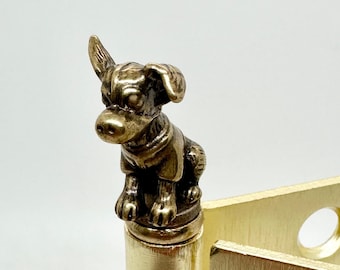 Dog Hinge Topper Brass, magnetic, pet gift, birthday, magnet, for her, unique home decor