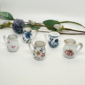 Pattern For Miniature Pitcher Ceramic Pitcher Magnet: Tiny Bud Vase, Hand-painted Gold Rim - Etsy