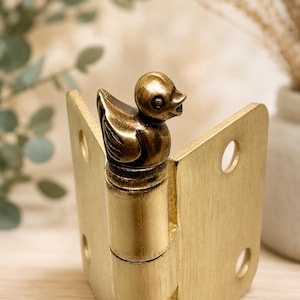 Duck Hinge Topper Brass, miniature, magnetic, birthday gift, hostess, housewarming, magnet, unique home decor
