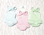 Girl seersucker swimsuit
