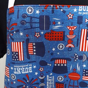 Reversible NBA Full Bib Apron LA Clippers Basketball and Patriotic, Double Sided 2-in-1 Kitchen or BBQ Grilling Apron image 10