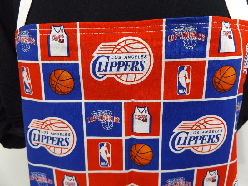 Reversible NBA Full Bib Apron LA Clippers Basketball and Patriotic, Double Sided 2-in-1 Kitchen or BBQ Grilling Apron image 8