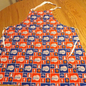 Reversible NBA Full Bib Apron LA Clippers Basketball and Patriotic, Double Sided 2-in-1 Kitchen or BBQ Grilling Apron image 2