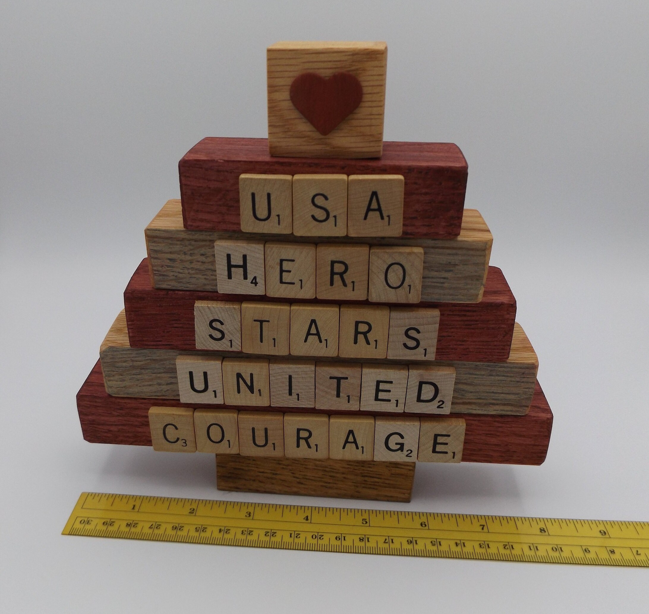 Scrabble R Block Reversible Oak Block Scrabble Tile Decor, Patriotic & Holiday Words - Etsy
