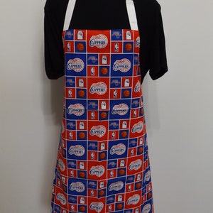 Reversible NBA Full Bib Apron LA Clippers Basketball and Patriotic, Double Sided 2-in-1 Kitchen or BBQ Grilling Apron image 7