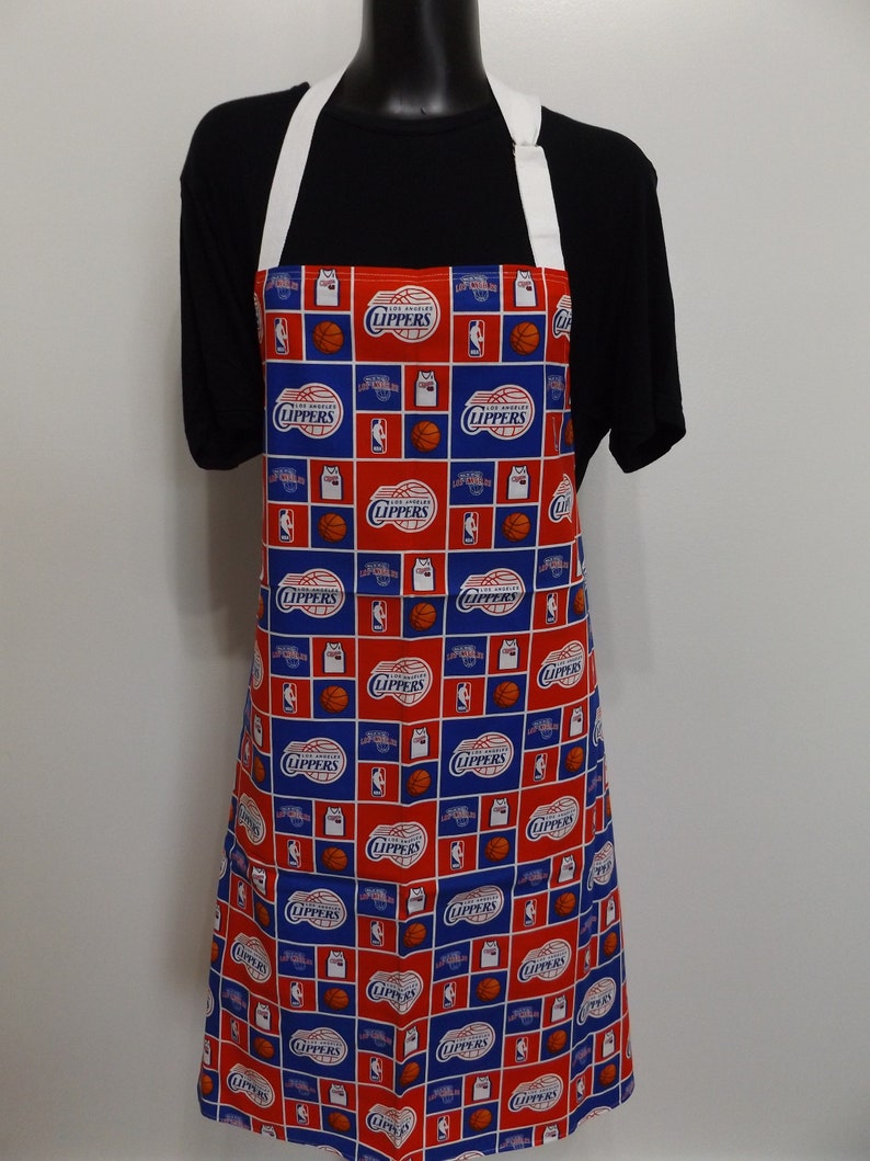 Reversible NBA Full Bib Apron LA Clippers Basketball and Patriotic, Double Sided 2-in-1 Kitchen or BBQ Grilling Apron image 7