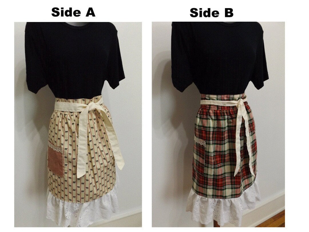 Reversible Retro Waist Apron With Long Fabric Ties and Etsy