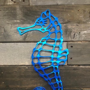 Seahorse, Ocean, Nautical, Water Front, Beach Decoration, Metal Sign, Metal Art, Fish Art, Metal Fish Art, Fathers Day