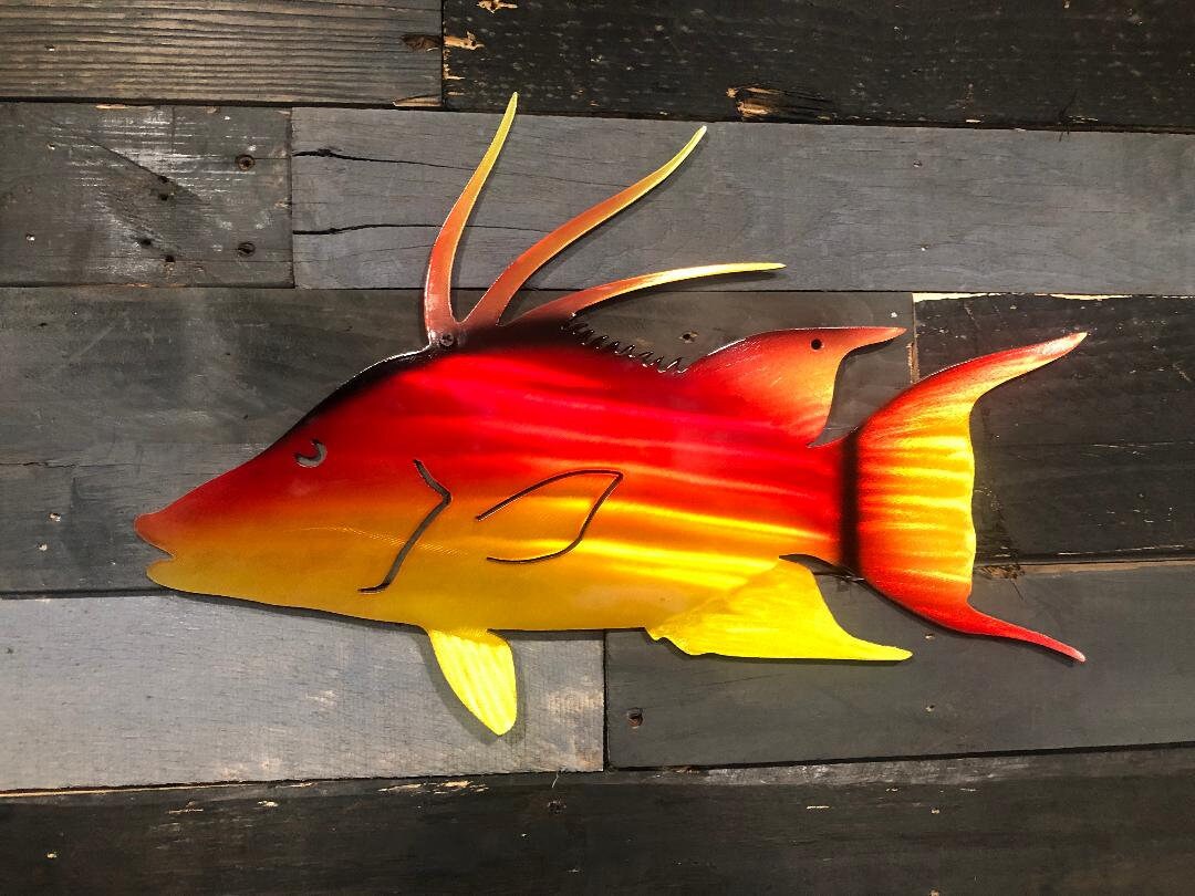 Hog Fish, Reef Fish, Deep Sea Fish, Metal Art, Wall Art, Fish Art