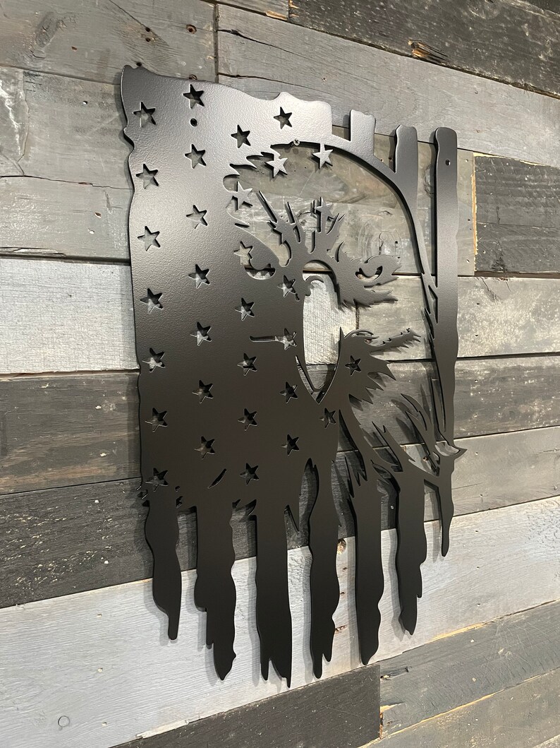 American Flag Eagle Metal Wall Art: Patriotic Decor - Etsy