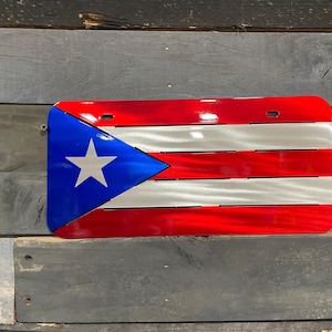 Puerto Rican Flag License Plate, Custom License Plate, Puerto Rico Flag, PR Custom License Plate, Personalized Plate, Made in USA