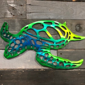 Turtle, Sea Turtle, Metal Sea Turtle, Turtle Metal Art, Turtle Wall Art, Ocean Theme, Made in USA, Reef Fish, Save the Reefs