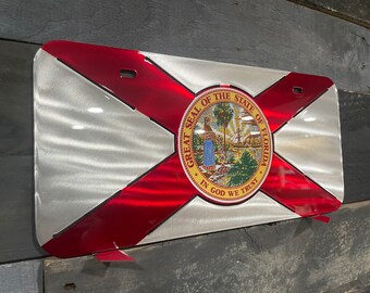 State of Florida FL Flag 6x12 Aluminum License Plate Tag