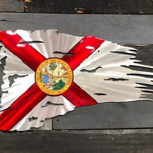State of Florida Flag, Florida Seal, Florida Flag, Florida State Flag, Metal Sign, Metal Art, Wall Art, American Made, Made in Florida