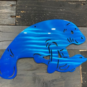 Manatee Metal Wall Art, Florida Manatee, Fish Art, Fish Wall Art, Manatee Wall Art, Fish Decor, Custom Manatee Sign, Coastal Beach Decor