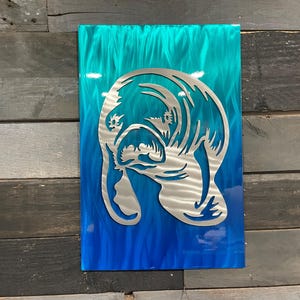 Manatee Metal Wall Art, Sea Cow, Metal Wall Art, Fish Metal Wall Art, Tropical Fish Art, Manatee Lover, Manatee gifts, Custom Manatee