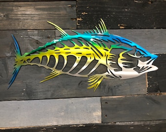 YellowFin Tuna Metal Wall Art, Tuna Art, Tuna Wall Art, Off Shore Fishing, Florida Fishing, Florida Keys, Fish Art, Made in USA