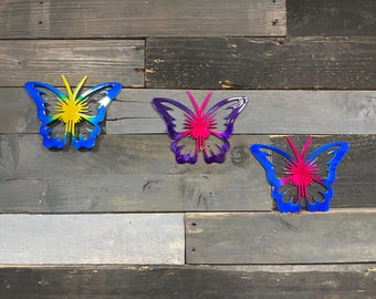 Metal Butterfly Wall Art: Outdoor Garden Decor, Marine Grade Aluminum, Fence Art, Yard Signs