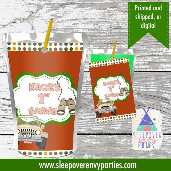 Safari Juice Pouch Labels Capri Sun Labels Custom Party Etsy - details about roblox birthday party capri sun labels