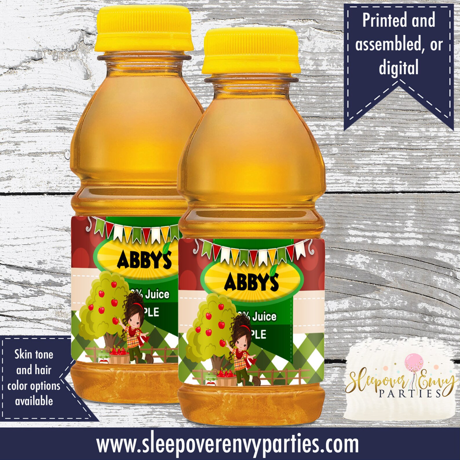 Apple themed apple juice labels Custom apple juice label Etsy