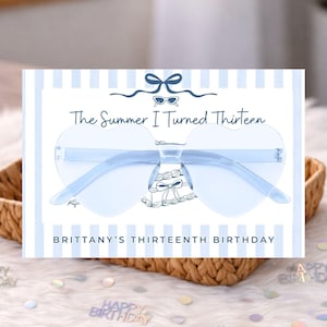 The Summer I Turned Sunglasses Party Favors | Teen Birthday Party | Personalized Favor Tag | Coastal Aesthetic Birthday | Summer Party Favor