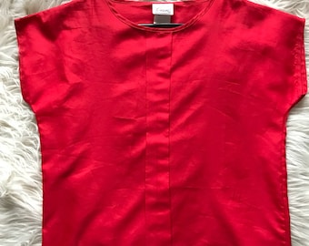 Blusa de manga corta vintage para mujer