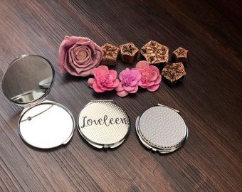 Small Personalized Compact Mirror