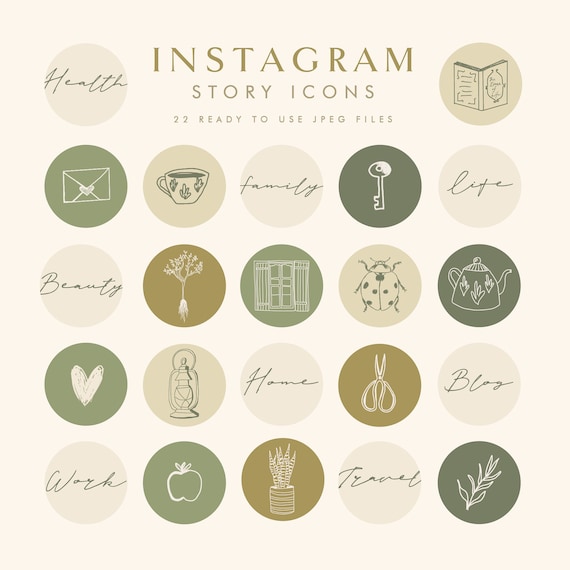 22 Instagram Story Highlight Icons Line Art Instagram Icons | Etsy
