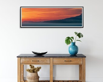 Puerto Vallarta Panoramic Wall Art, Set of 3 Sunset Photography, Large Beach Print