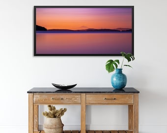 Panoramic wall art, Pacific Northwest art, Coastal wall art, Mountain Wall Art, Sunset photography