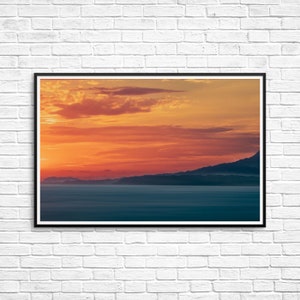 Puerto Vallarta Panoramic Wall Art, Sunset Photography, Large Beach Print