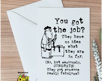 New Job Greeting Card, Job Promotion Card, Retirement Gift Card For Coworker, Gift For Boss, Blank Cards