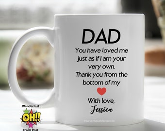 Step Dad Gift, Gift From Step Daughter, Bonus Dad Fathers Day Gift, Personalized Stepdad Mug, Birthday, Adopted, Blended Family Coffee Mug