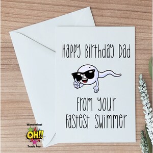 Birthday Card From Kids, Funny Sperm Card, Gift For Dad, Naughty Card, Funny Birthday Rude Card, Gift For Dad, Quirky Card, Gag Gift For Dad
