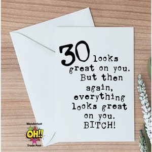 30th Birthday Card For Friend, Snarky Thirtieth Birthday Card, Turning 30 Birthday Card, Thirtieth Birthday, Born in 1992 Gift Card