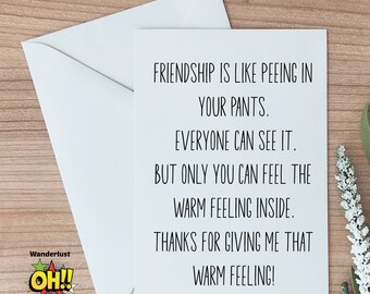 Best Friend Greeting Card, Friendship Appreciation Card, Card For BFF, Funny Greeting Cards, Gifts for Friends